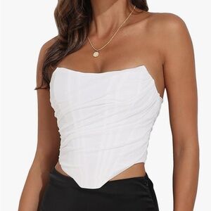 White Strapless Corset Bustier